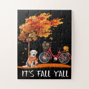 Dog Lover Labrador Retriever It's Fall Y'all Jigsaw Puzzle