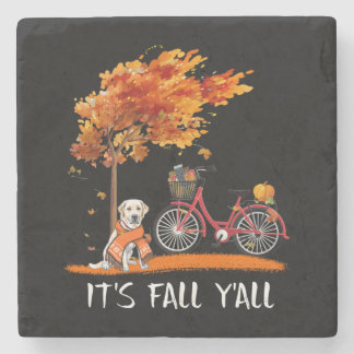 Dog Lover | Labrador Retriever It's Fall Y'all Stone Coaster