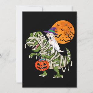 Dog Lover Labrador Retriever Riding Mummy T Rex Card