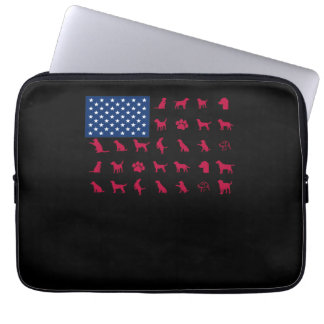 Dog Lover | Labrador Retriever USA American Flag Laptop Sleeve
