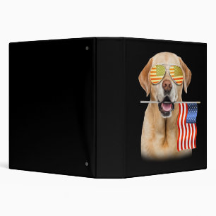 Dog Lover Labrador Retriever USA Flag Binder