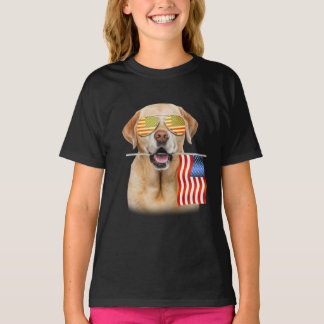 Dog Lover | Labrador Retriever USA Flag T-Shirt