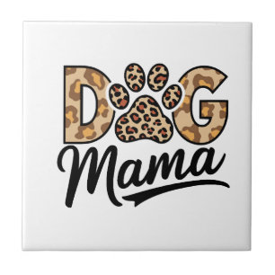 Dog Lover Leopard Print Paw Tile