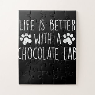 Dog Lover Life Is Better With Chocolate Labrador Jigsaw Puzzle