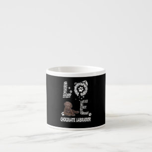 Dog Lover   Love Chocolate Labrador Sunflower Espresso Cup