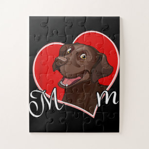 Dog Lover   Love Heart Chocolate Labrador Mom Jigsaw Puzzle