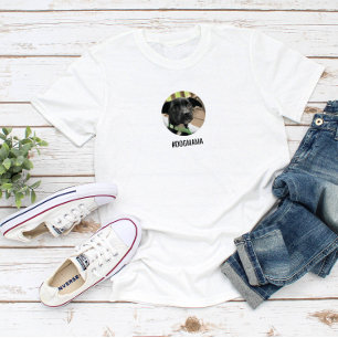 Dog Lover Medium Custom Photo Circle and Your Text T-Shirt