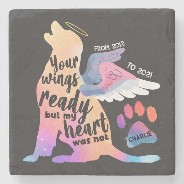 Dog lover Memorial Photo Collage Gift Stone Coaster (Front)