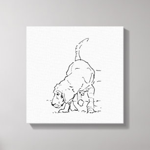 Dog Lover Memory, Beagle Illustration Canvas Print