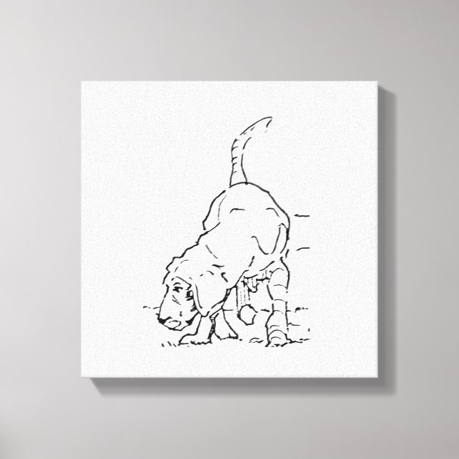 Dog Lover Memory, Beagle Illustration Canvas Print (Front)