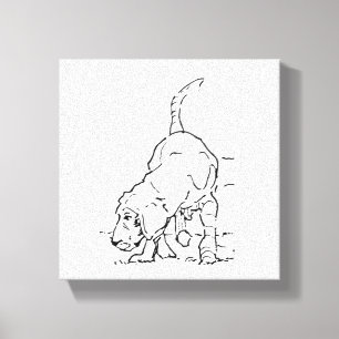 Dog Lover Memory, Beagle Illustration Canvas Print