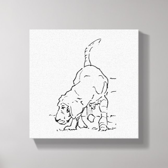 Dog Lover Memory, Beagle Illustration Canvas Print (Front)