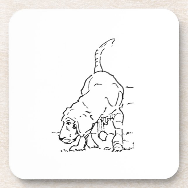 Dog Lover Memory, Beagle Illustration Coaster (Front)
