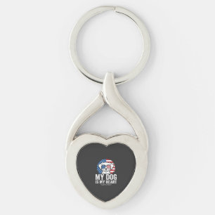 Dog Lover My Dog Is My Heart Keychain
