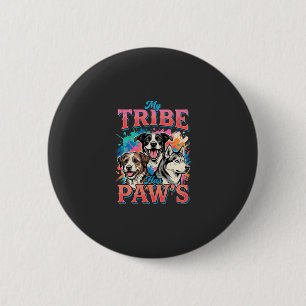 Dog Lover My Tribe Has Paws 2 Inch Round Button