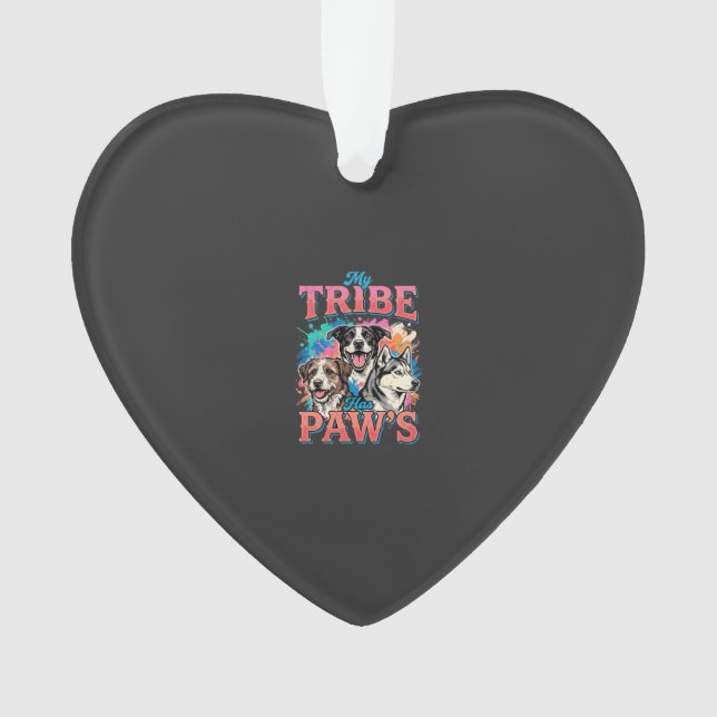 Dog Lover My Tribe Has Paws Ornament (Front)