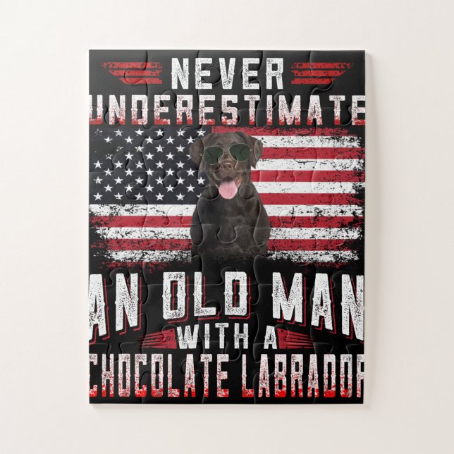 Dog Lover | Never Underestimate Old Man Labrador Jigsaw Puzzle (Vertical)