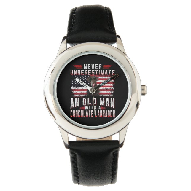 Dog Lover | Never Underestimate Old Man Labrador Watch (Front)