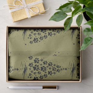 Dog Lover Paw Print Christmas Tree 3 Tissue Paper