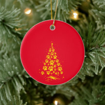 Dog Lover Paw Print Christmas Tree 4