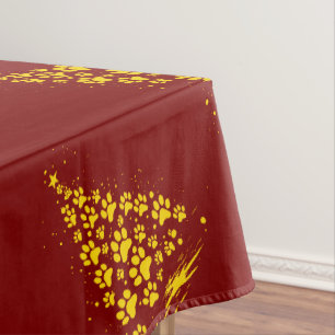 Dog Lover Paw Print Christmas Tree 4 Tablecloth