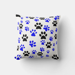 Dog Lover Paw Prints Throw Pillow