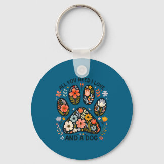 Dog Lover Peace Love Dogs Keychain