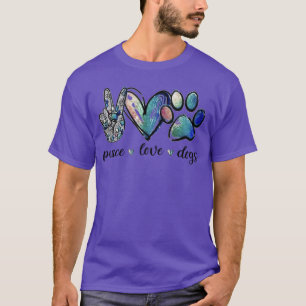 Dog Lover Peace Love Dogs Puppy Paw for Men Women T-Shirt