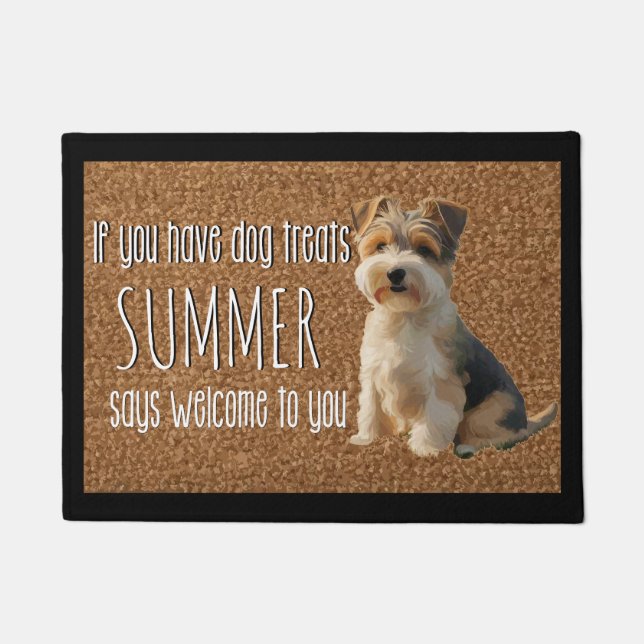 Dog Lover Personalized Biewer Terrier Name Doormat (Front)
