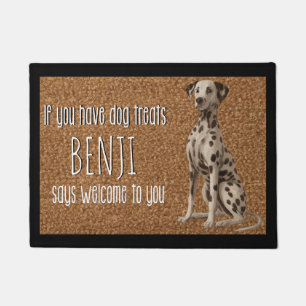 Dog Lover Personalized Dalmatian Dog Name  Doormat