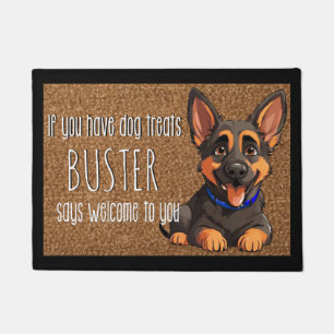 Dog Lover Personalized German Shepherd Puppy Name  Doormat