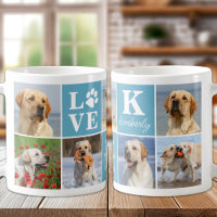 Dog Lover Personalized LOVE Paw 7 Photo Collage