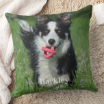 Dog Lover Personalized Simple Cute Pet Photo Throw Pillow<br><div class="desc">Celebrate your best friend with our modern and simple personalized pillow, perfect for showcasing your beloved pet in a unique way. With an option to add your pet’s name, this pillow is a great gift for family, friends, and even grandparents. The pillow features a high-quality photo of your furry friend,...</div>
