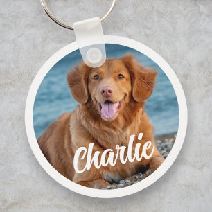 Dog Lover Personalized Two Photo Keepsake Keychain