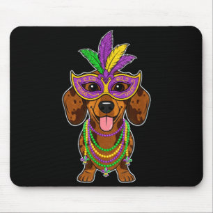 Dog Lover Pet Dachshund Mardi Gras Carnival Jester Mouse Pad