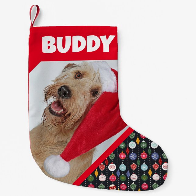 Dog lover Pet Photo Small  Small Christmas Stocking (Front)