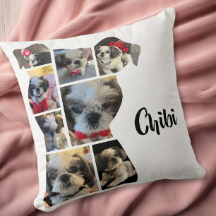 Dog Lover Photo Collage Throw Pillow