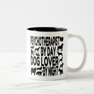 Dog Lover Psychotherapist Two-Tone Coffee Mug