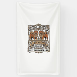Dog Lover Quote Vintage Engraving Fluffy Dog Art_1 Banner