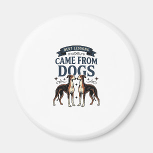 Dog Lover Quote Vintage Engraving Hound Typography Magnet