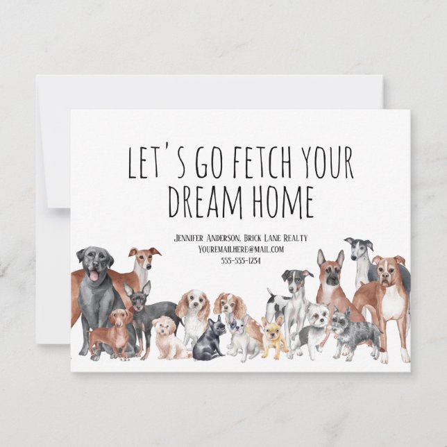 Dog Lover Real Estate Farming Marketing  Card (Front)