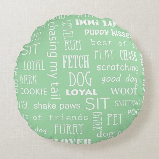 Dog Lover Round Pillow (Front)