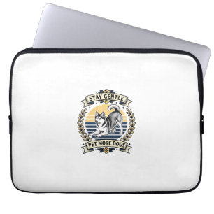 Dog Lover Shirt Stay Gentle Pet More Dogs Vintage  Laptop Sleeve