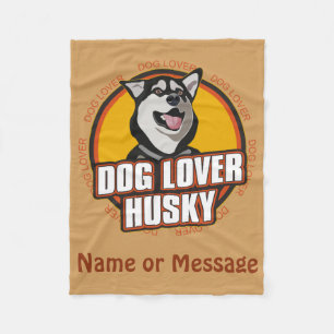 Dog Lover Siberian Husky Custom Name or Message Fleece Blanket