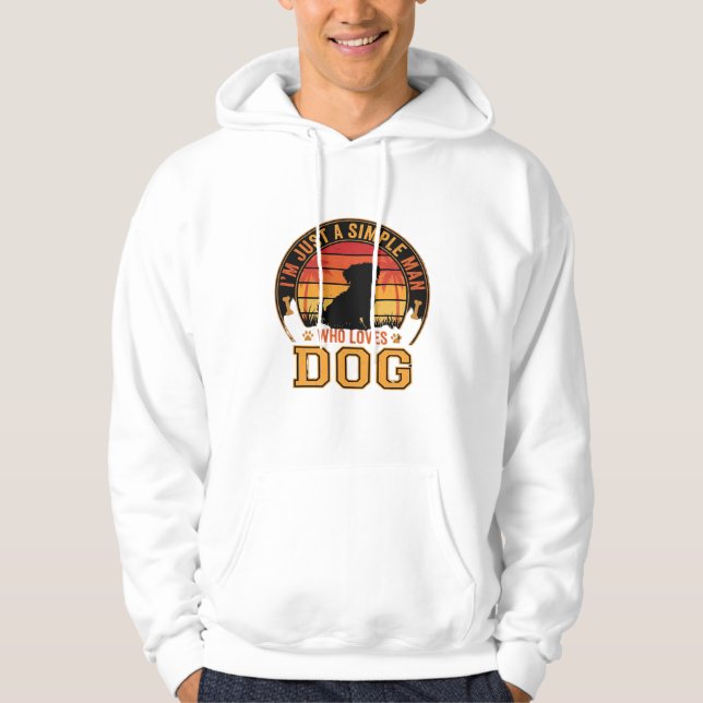 Dog Lover Simple Man Retro Sunset Hoodie (Front)