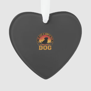Dog Lover Simple Man Retro Sunset Ornament