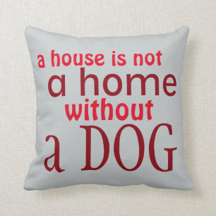 Dog lover simple saying decorative red pillow