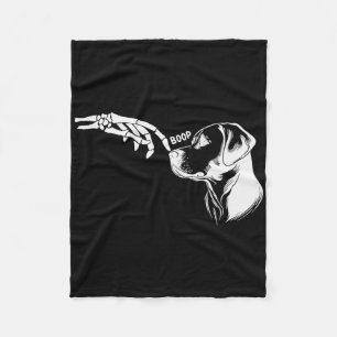 Dog Lover Skeleton Hand Boop Funny Halloween Labra Fleece Blanket