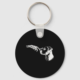 Dog Lover Skeleton Hand Boop Funny Halloween Labra Keychain