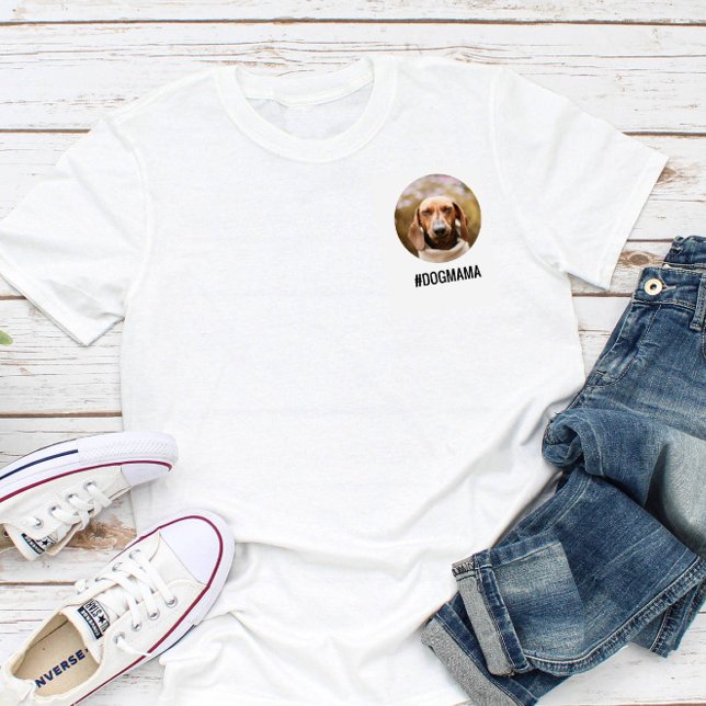 Dog Lover Small Custom Photo Circle and Your Text T-Shirt (Creator Uploaded)